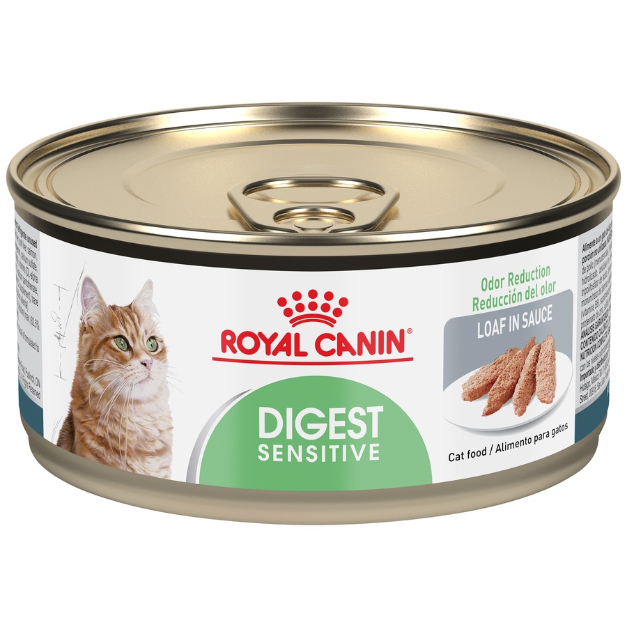 slide 1 of 7, Royal Canin Feline Health Nutrition Digest Sensitive Loaf in Sauce Canned Cat Food, 5.8 oz