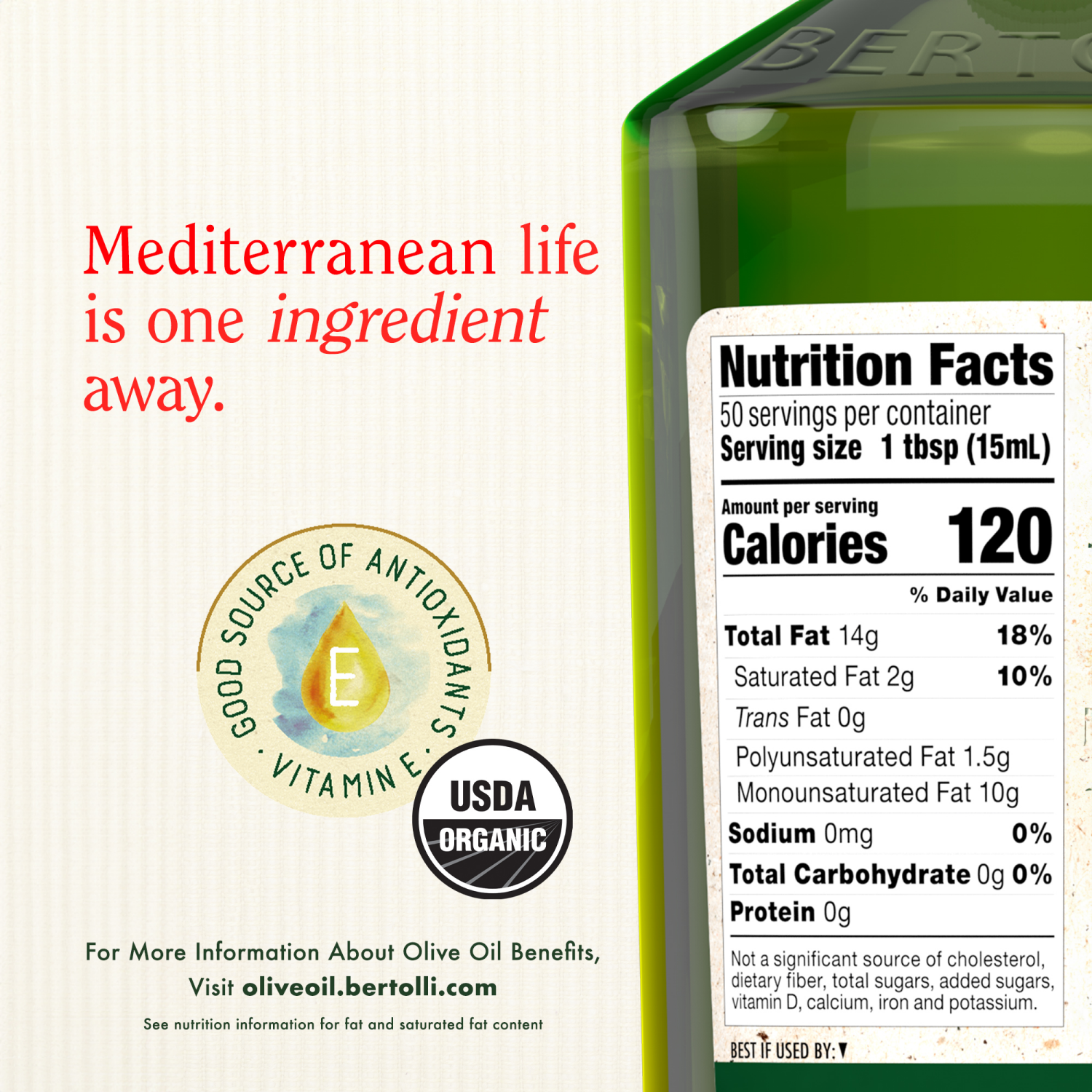 slide 2 of 3, Bertolli Organic Extra Virgin Olive Oil, Rich Taste, 25.4 fl oz, 25.36 fl oz
