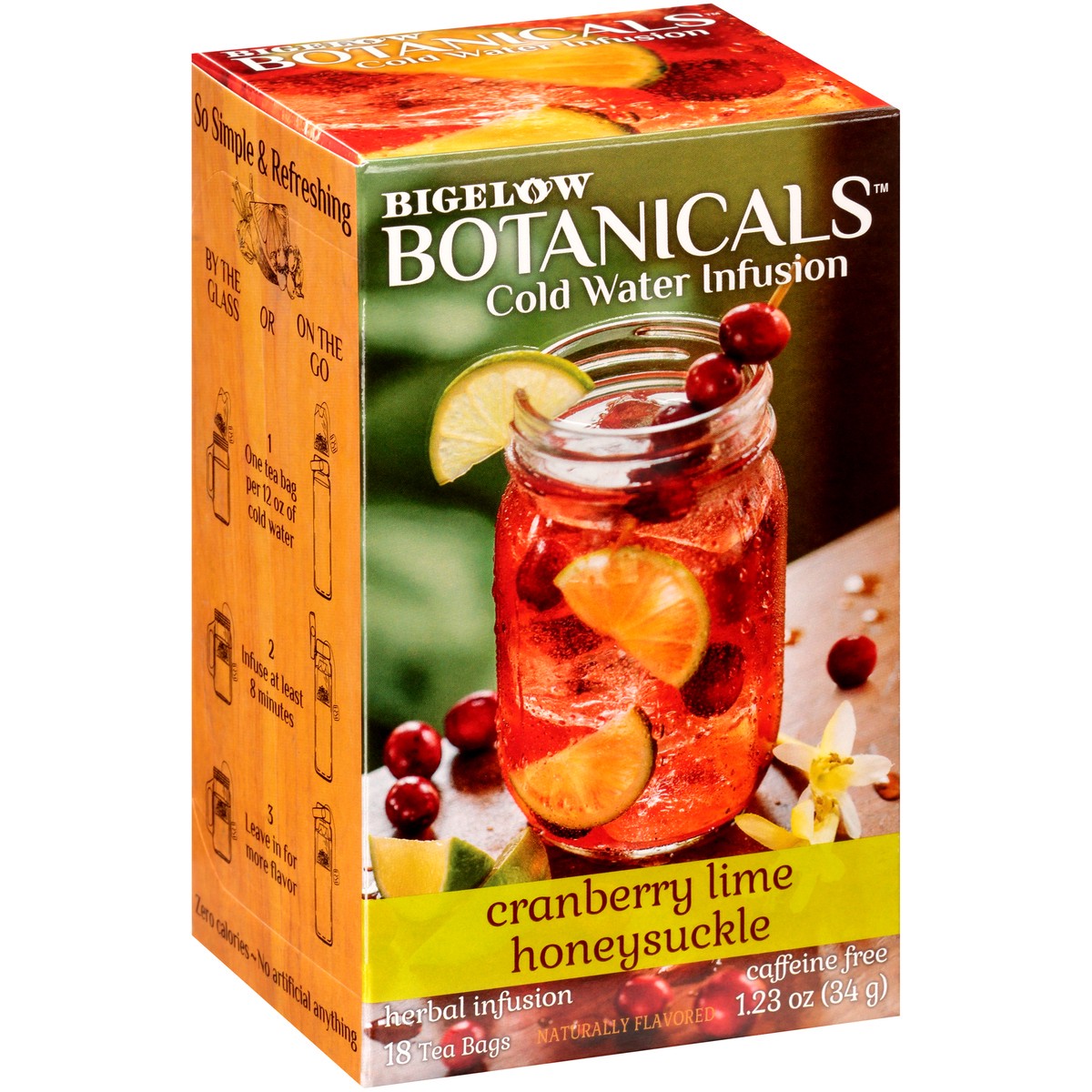 slide 7 of 9, Bigelow Botanicals Cold Water Infusion Tea Bags, Cranberry Lime Honeysuckle - 18 ct, 18 ct