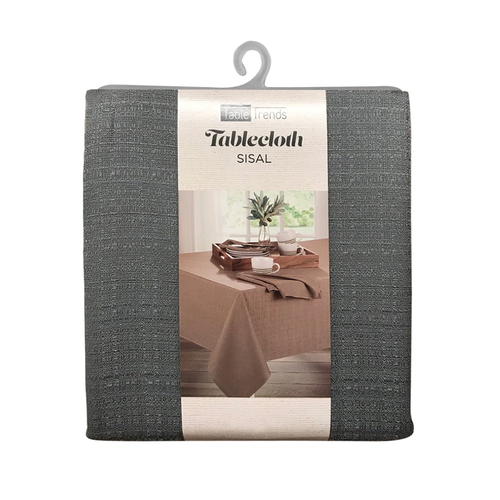 slide 1 of 1, Arless Home Fashions Tabletrends Sisal Tablecloth - Grey, 5 x 10 ft