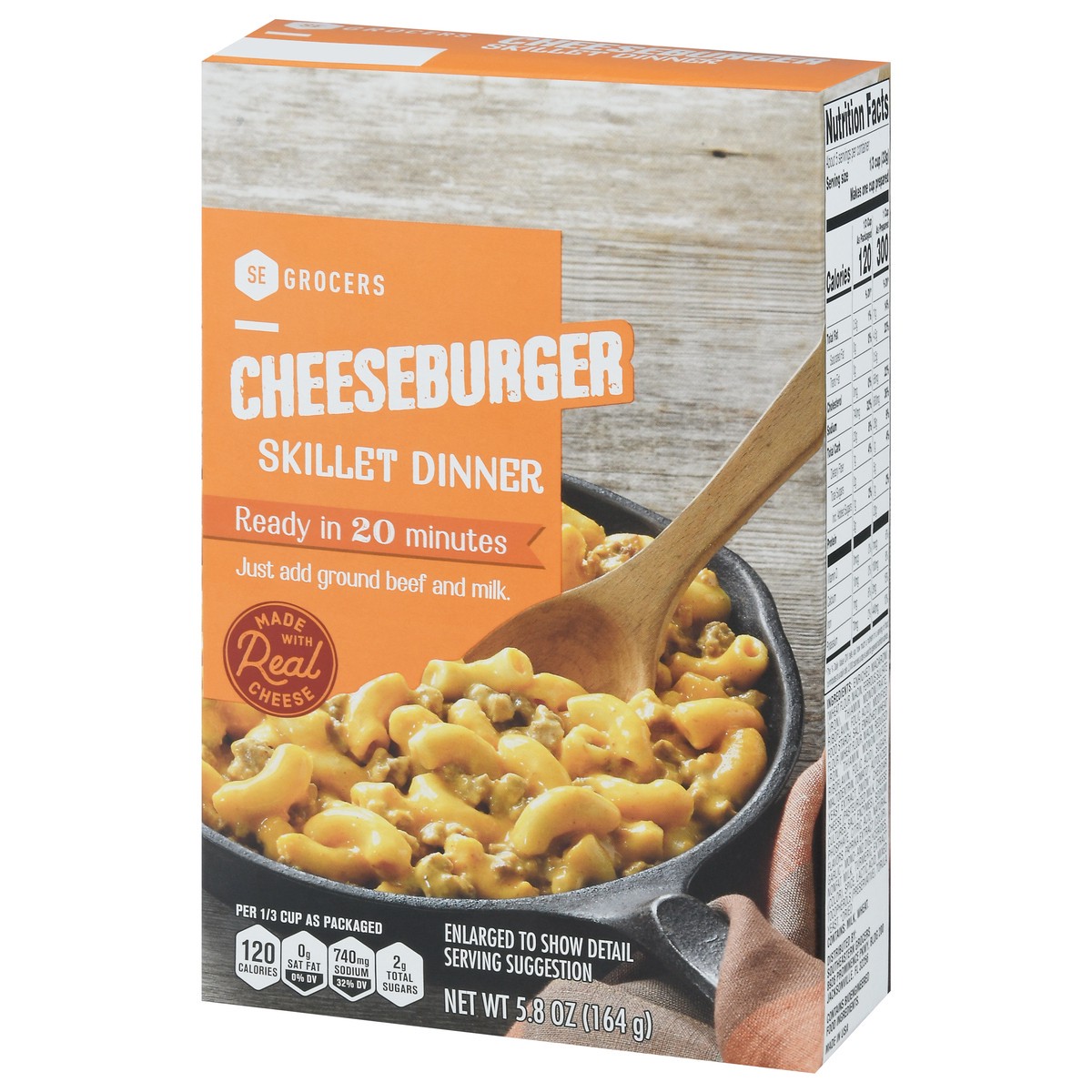 slide 8 of 9, SE Grocers Sklt Dnr Cheeseburger Mac, 5.8 oz