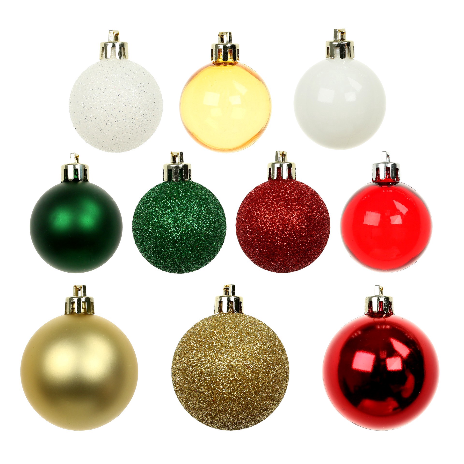 slide 3 of 3, 80 Pack Red, Green & Gold Glitter Shatterproof Ornaments By Ashland, 80 ct