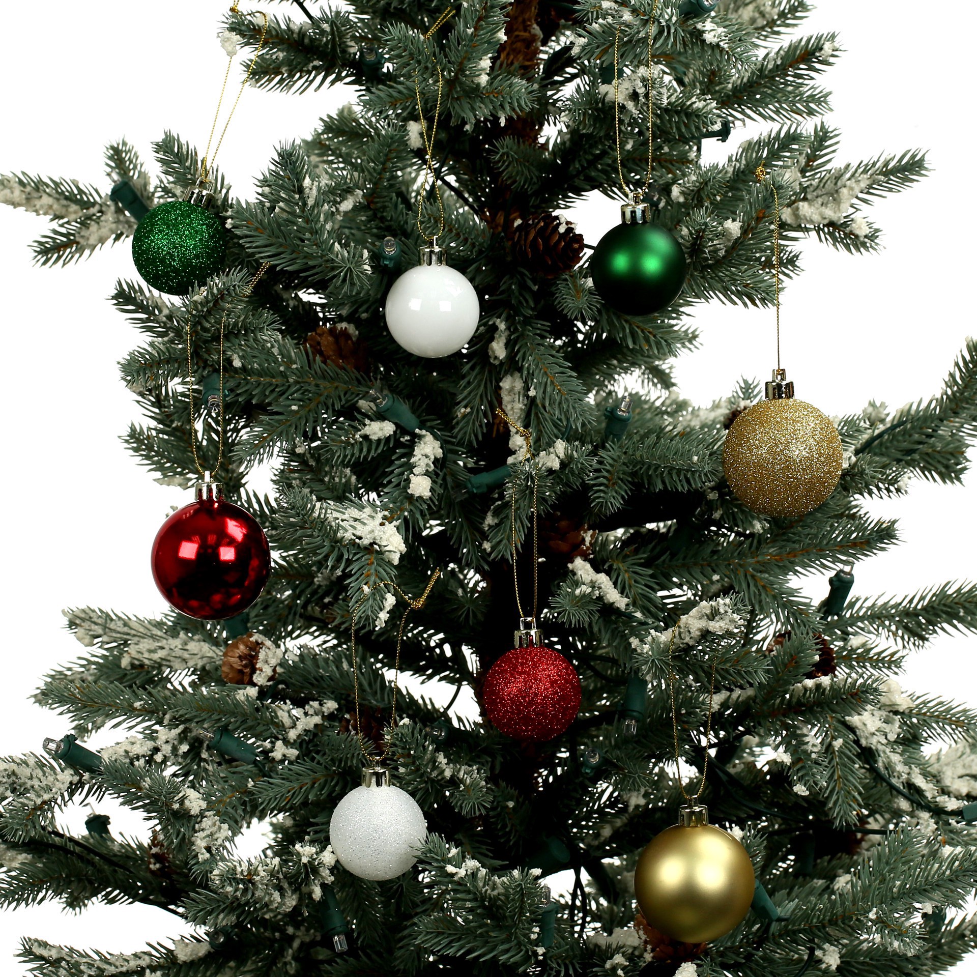 slide 2 of 3, 80 Pack Red, Green & Gold Glitter Shatterproof Ornaments By Ashland, 80 ct