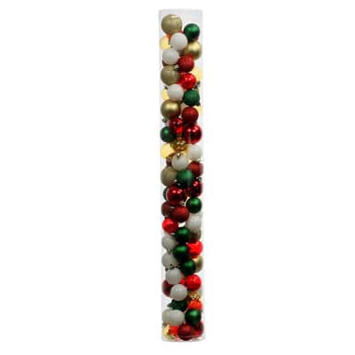 slide 1 of 3, 80 Pack Red, Green & Gold Glitter Shatterproof Ornaments By Ashland, 80 ct