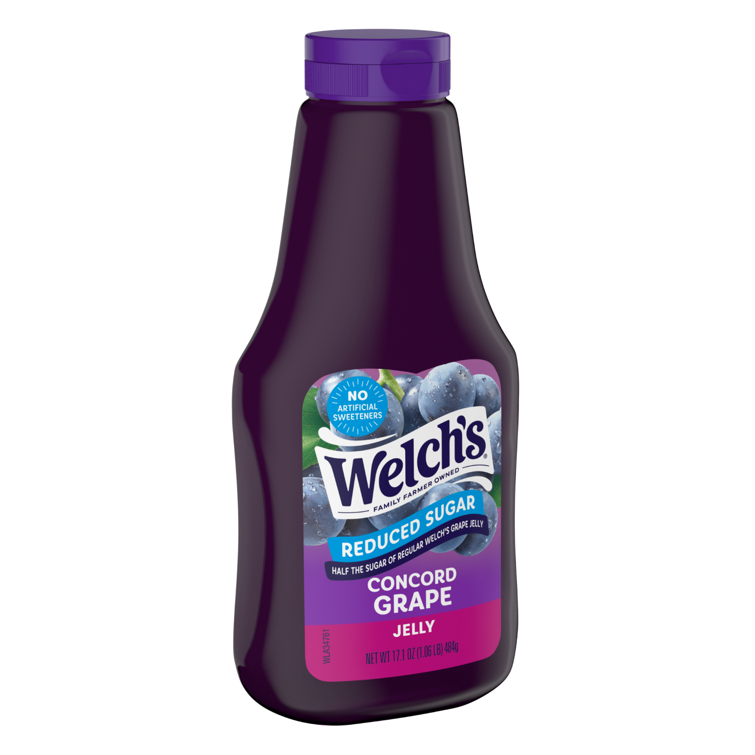 slide 2 of 3, Welch's Reduced Sugar Concord Grape Jelly, 17.1 oz Squeeze Bottle, 17.1 oz