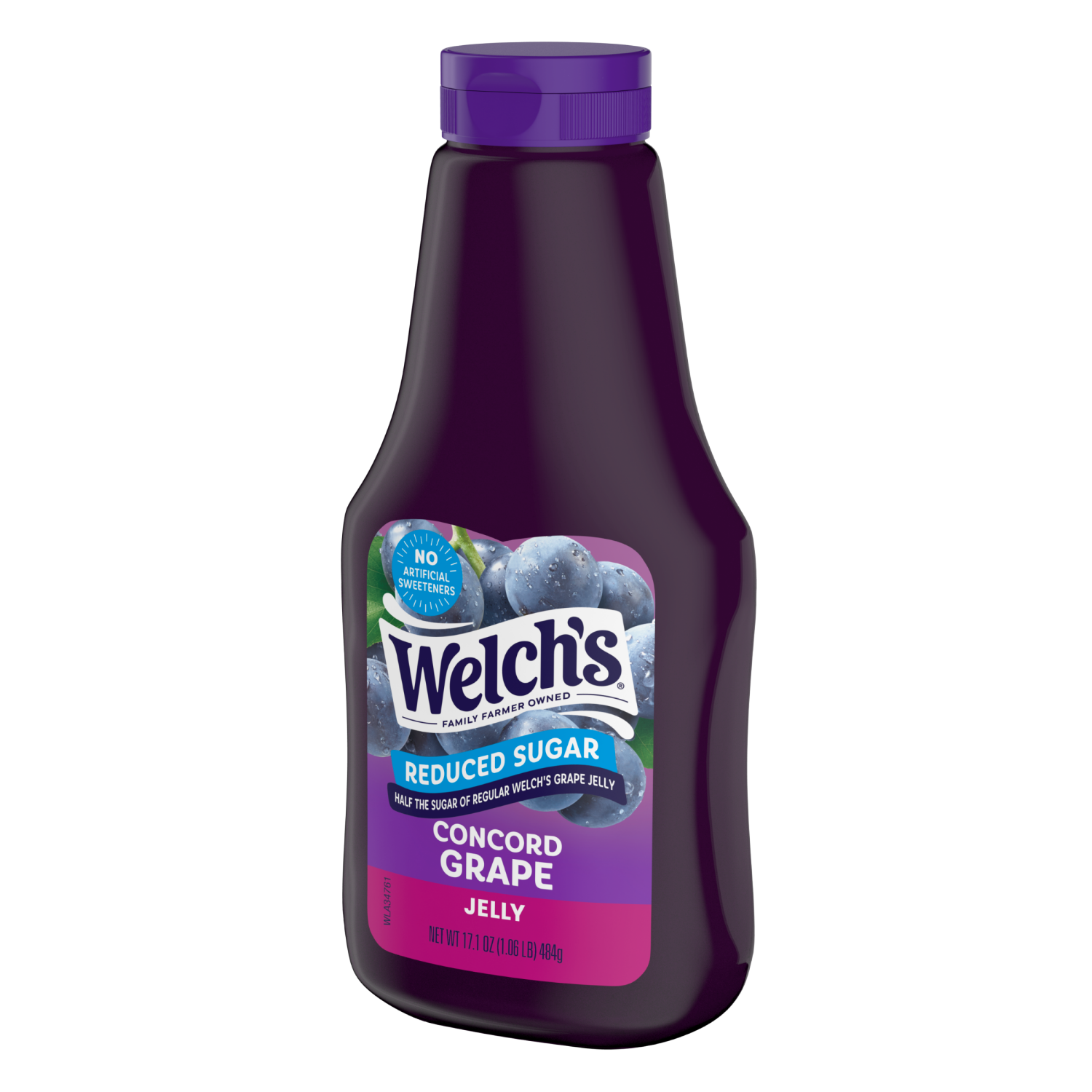slide 3 of 3, Welch's Reduced Sugar Concord Grape Jelly, 17.1 oz Squeeze Bottle, 17.1 oz