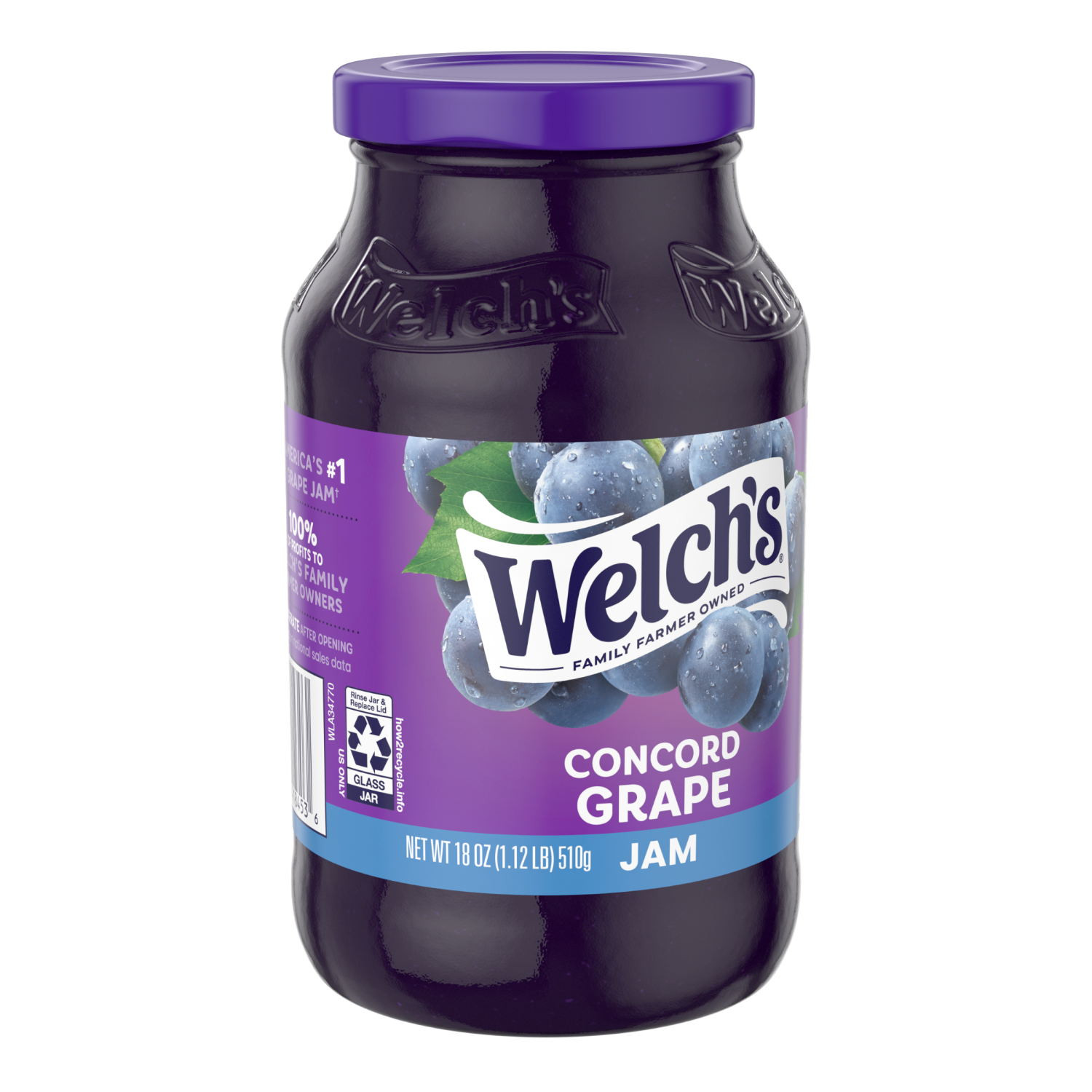 slide 2 of 3, Welch's Concord Grape Jam, 18 oz Jar, 18 oz