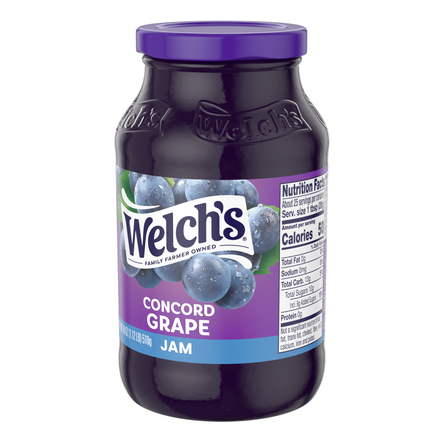 slide 3 of 3, Welch's Concord Grape Jam, 18 oz Jar, 18 oz
