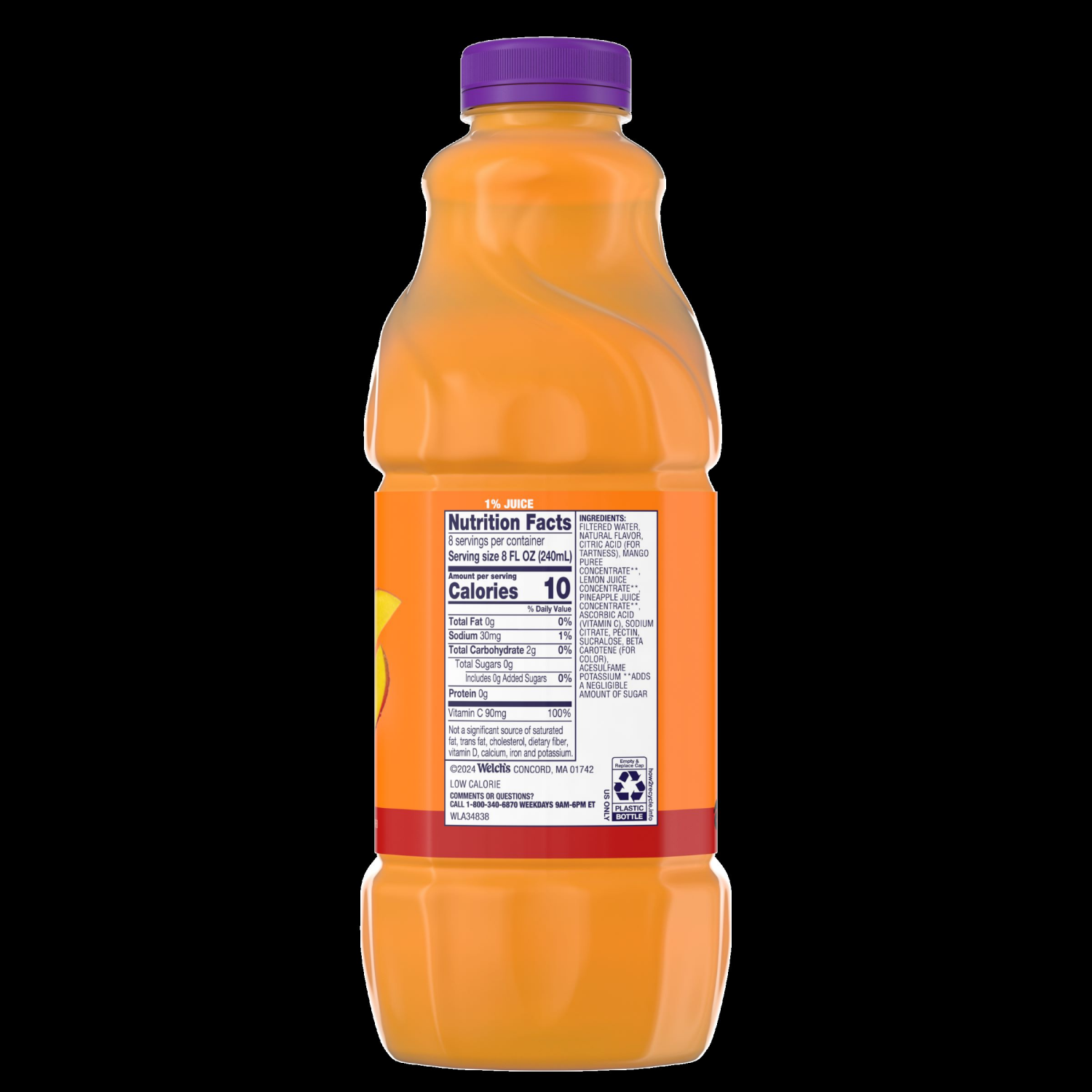 slide 4 of 4, Welch's Zero Sugar Tropical Punch Juice Drink, 64 fl oz