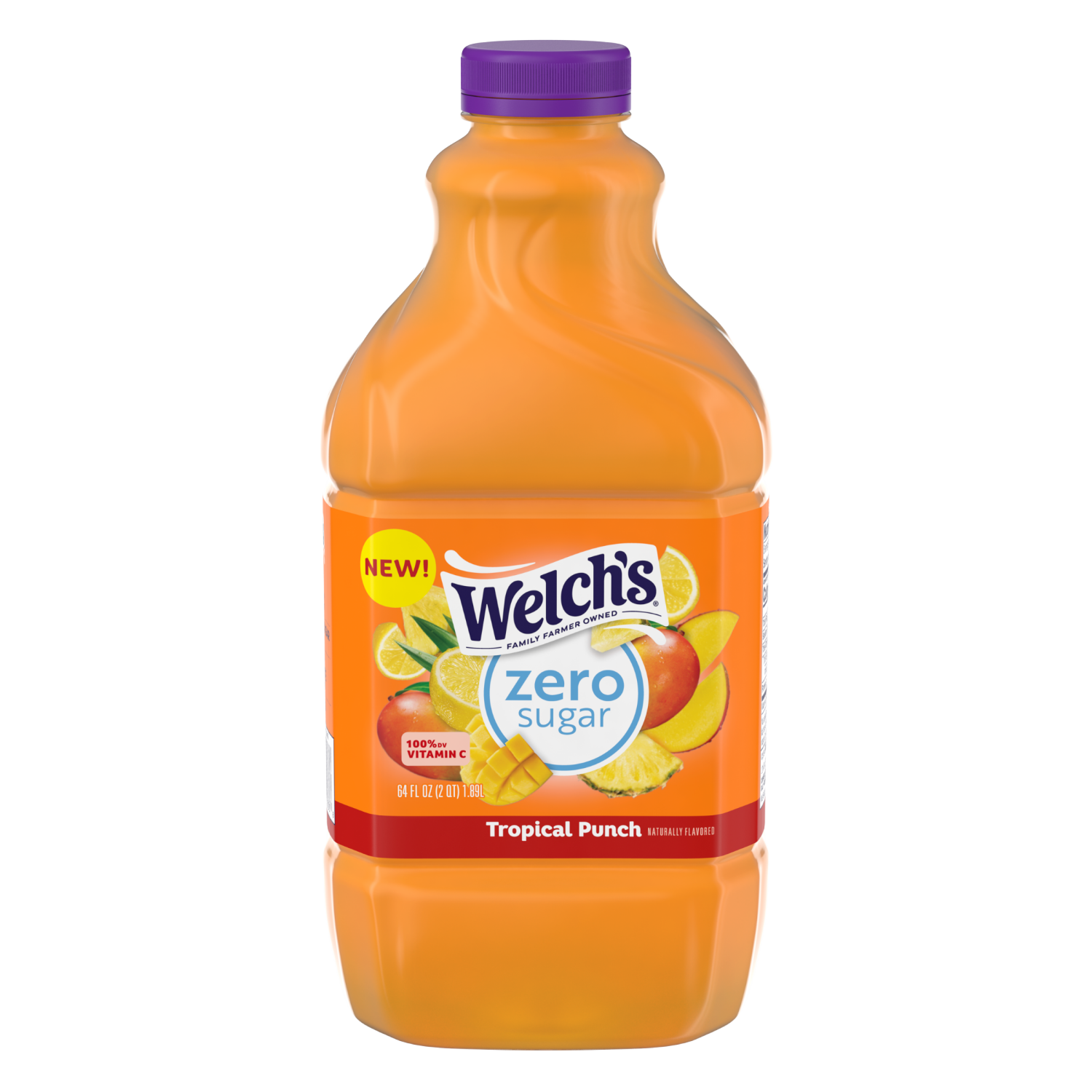 slide 1 of 4, Welch's Zero Sugar Tropical Punch Juice Drink, 64 fl oz