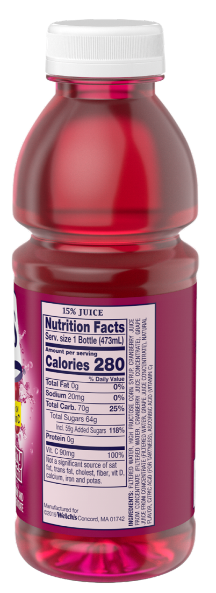 slide 2 of 2, Welch's Cranberry Juice Cocktail, 16 fl oz On-the-Go Bottle, 16 oz