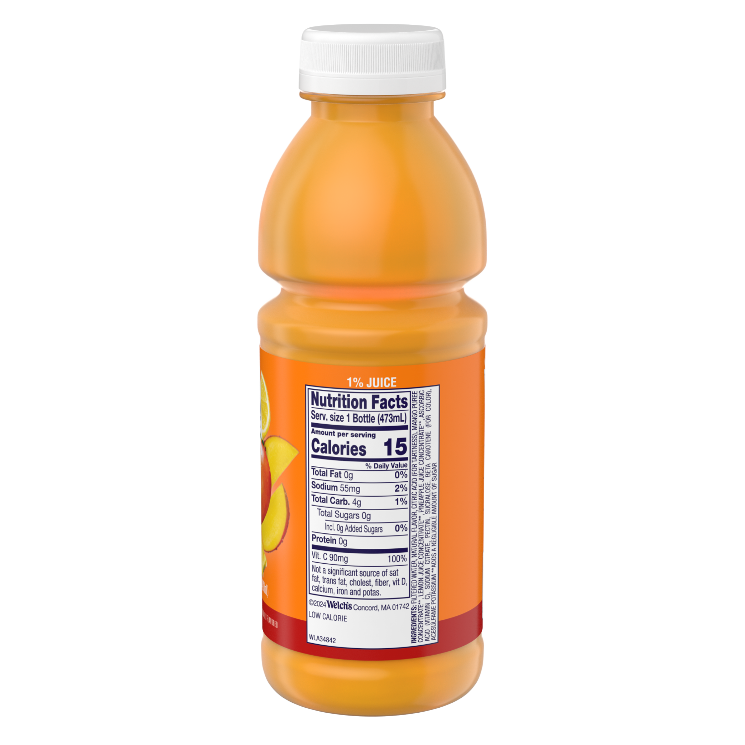 slide 2 of 4, Welch's Tropical Punch Zero Sugar Drink, 16 fl oz Bottle, 16 fl oz
