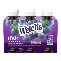 Welch's 100% Grape Juice, Concord Grape, 10 fl oz On-the-Go Bottle (Pack of 6)