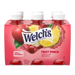Welch's Fruit Punch Juice Drink, 10 fl oz On-the-Go Bottle (Pack of 6)