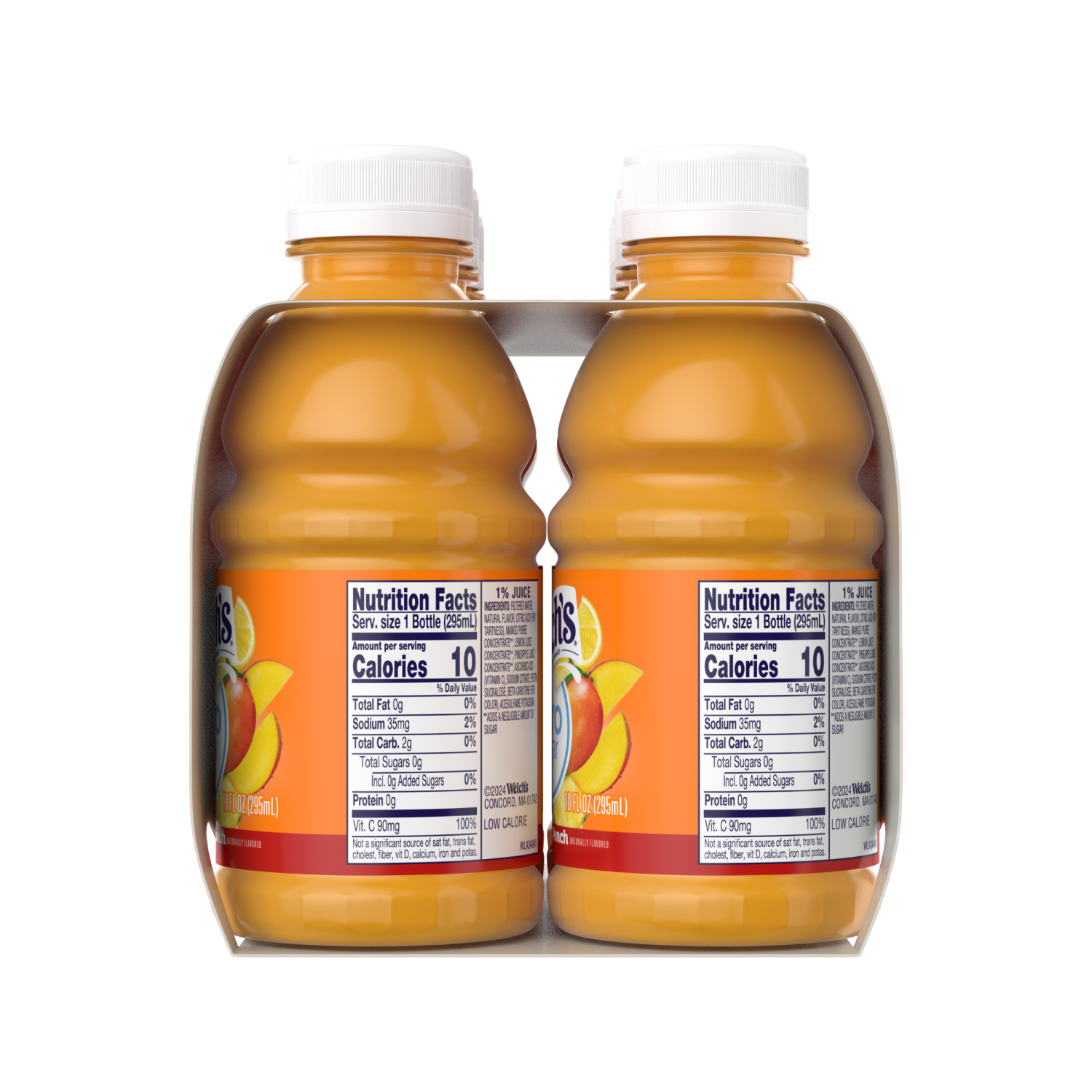 slide 3 of 3, Welch's Tropical Punch Zero Sugar Drink, 10 fl oz On-the-Go Bottle (Pack of 6), 6 ct