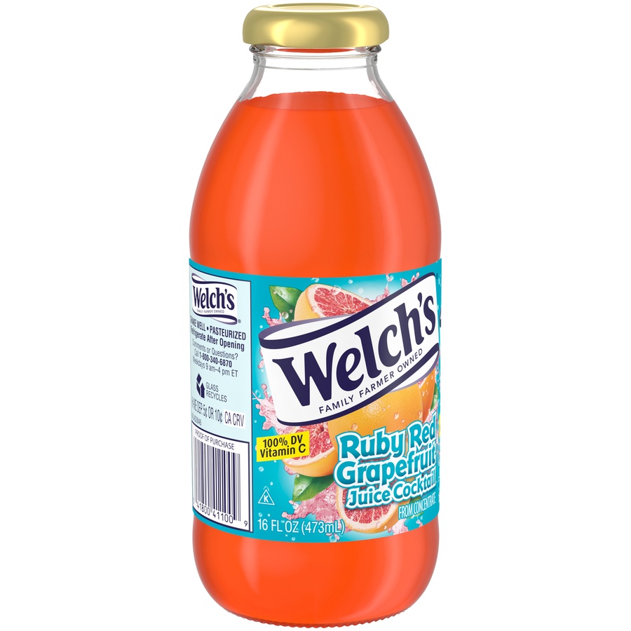 slide 3 of 5, Welch's Ruby Red Grapefruit Juice Cocktail, 16 fl oz