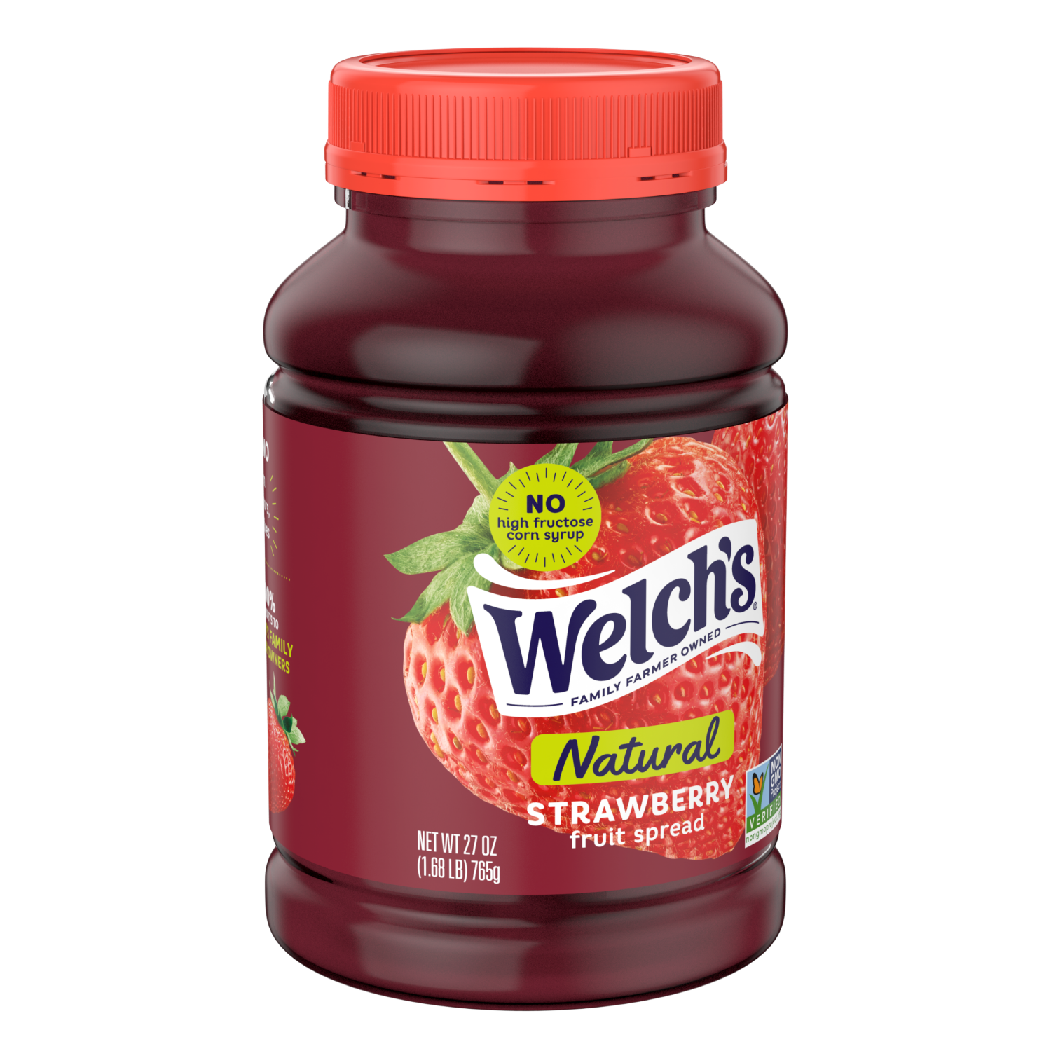 slide 2 of 3, Welch's Natural Strawberry Spread, 27 oz Jar, 27 oz