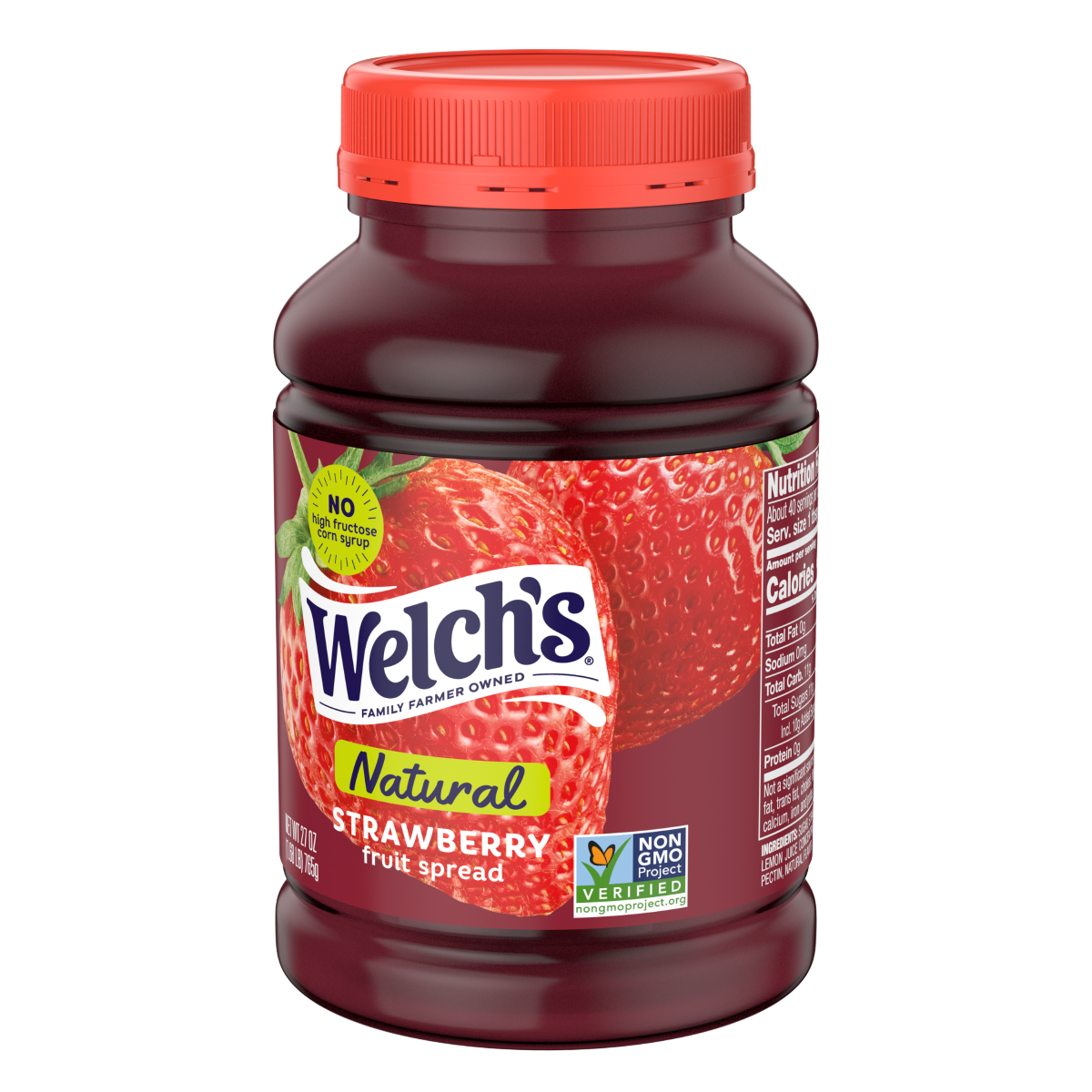 slide 6 of 13, Welch's Natural Strawberry Spread, 27 oz Jar, 27 oz