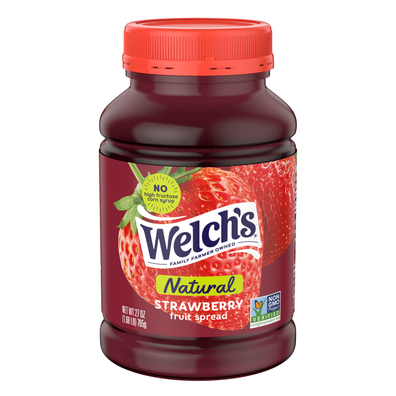 slide 1 of 3, Welch's Natural Strawberry Spread, 27 oz Jar, 27 oz