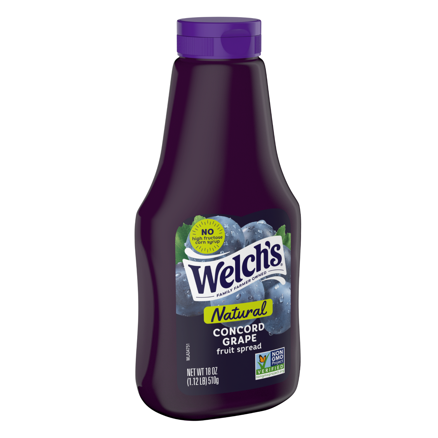 slide 2 of 3, Welch's Natural Concord Grape Spread, 18 oz Squeeze Bottle, 18 oz