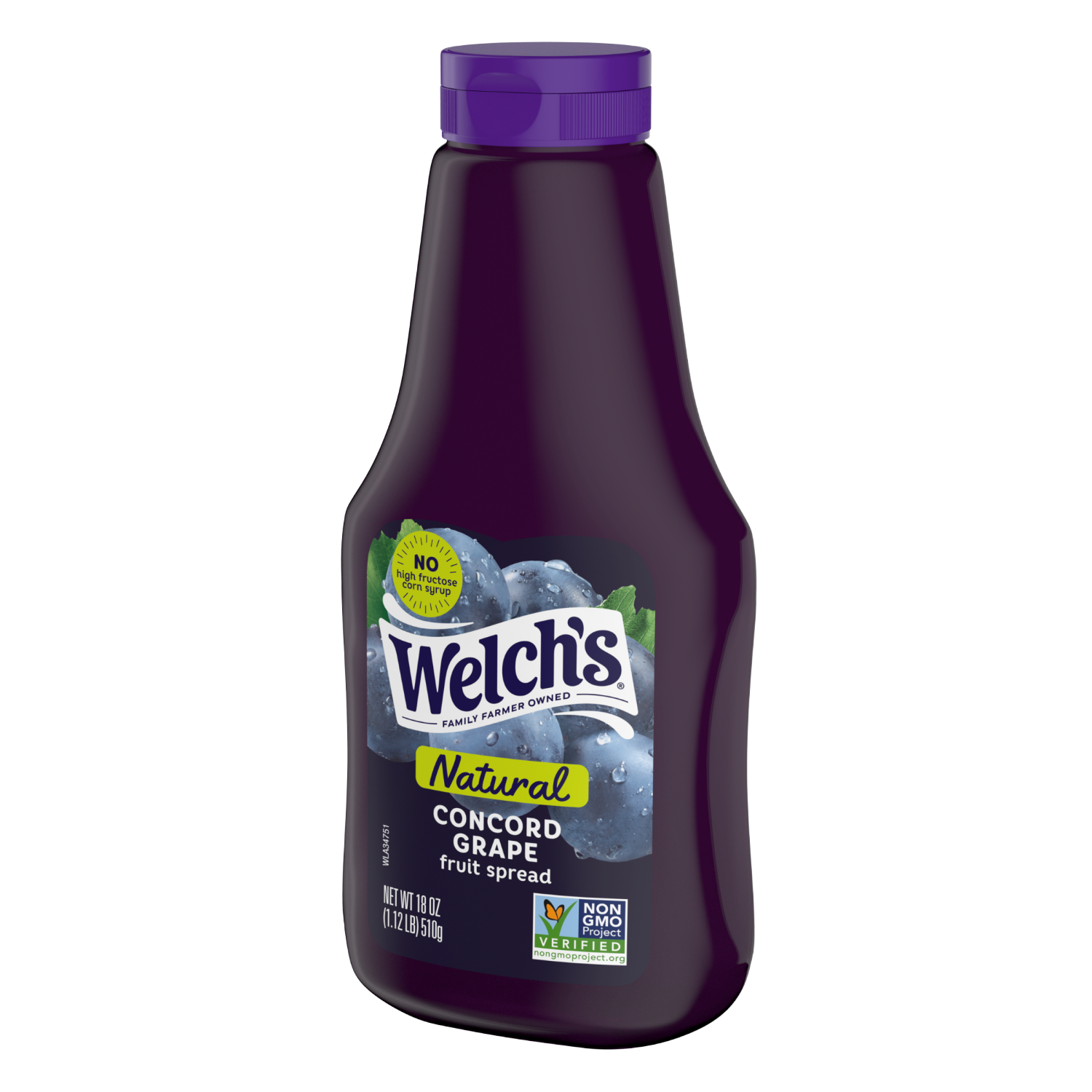 slide 3 of 3, Welch's Natural Concord Grape Spread, 18 oz Squeeze Bottle, 18 oz