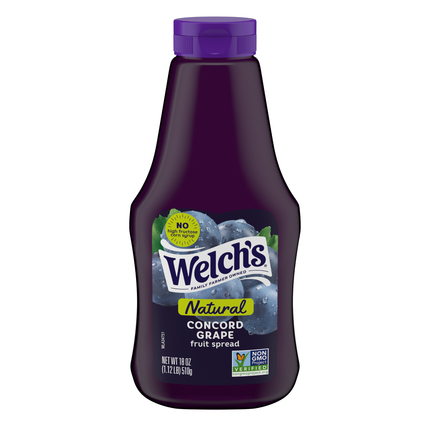 slide 1 of 3, Welch's Natural Concord Grape Spread, 18 oz Squeeze Bottle, 18 oz