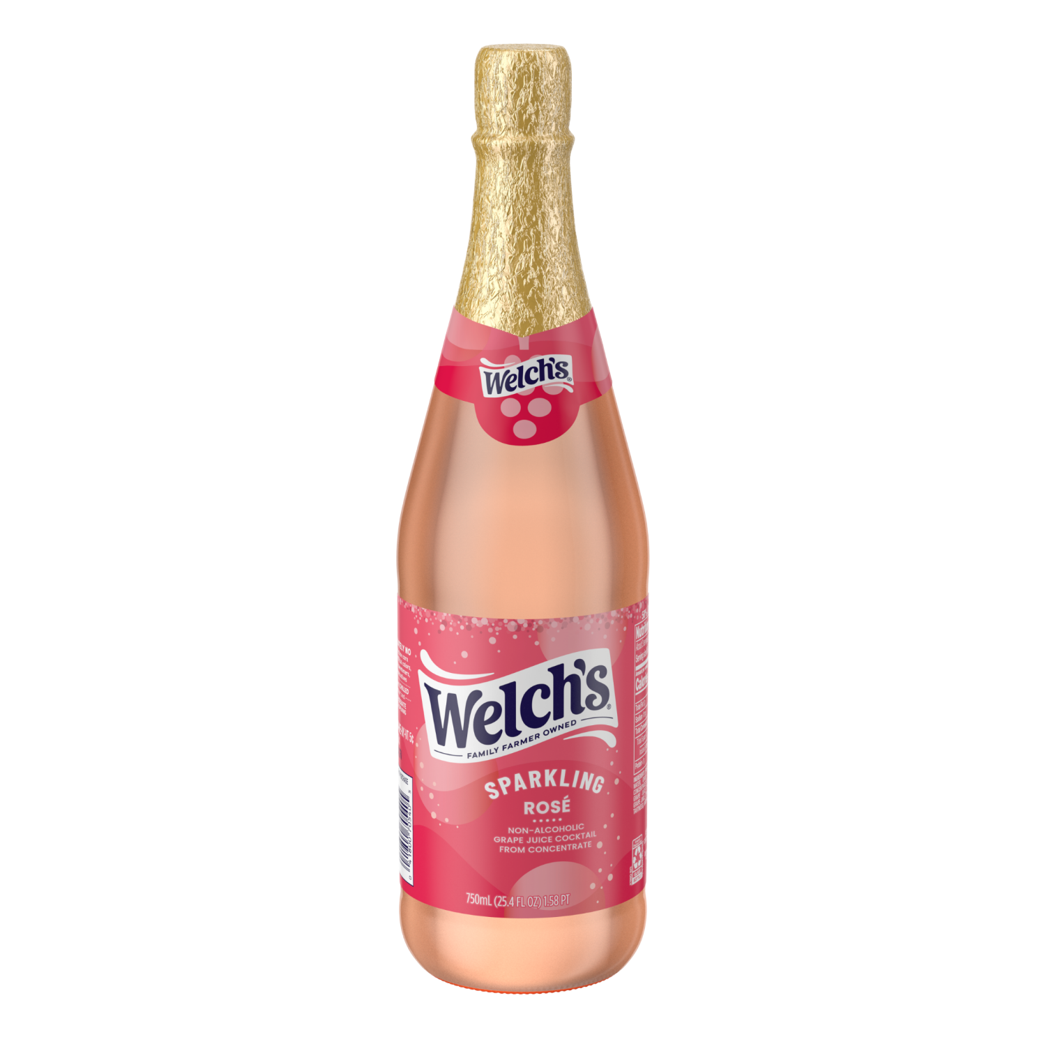 slide 1 of 4, Welch's Non-Alcoholic Sparkling Rosé Grape Juice Cocktail, 25.4 fl oz Bottle, 25.4 fl oz