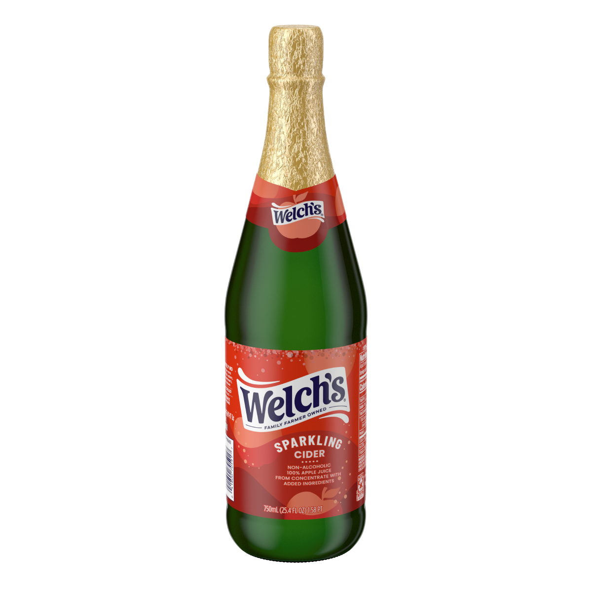 slide 1 of 3, Welch's Non-Alcoholic Sparkling 100% Apple Juice, Cider, 25.4 Fl Oz Bottle, 25.4 fl oz