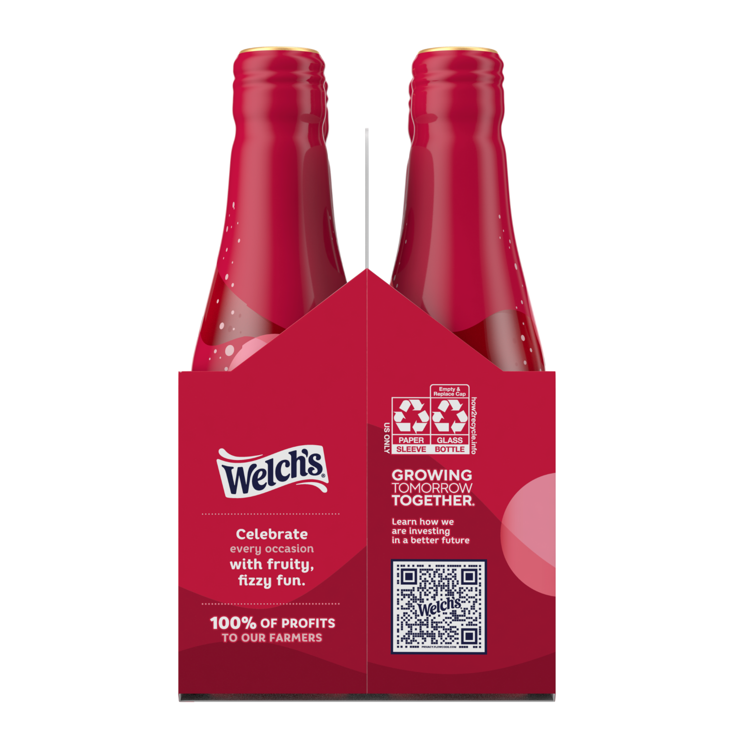 slide 2 of 3, Welch's Non-Alcoholic Sparkling Juice Cocktail, Red Grape, 8.4 fl oz Bottle 4 Pack, 4 ct