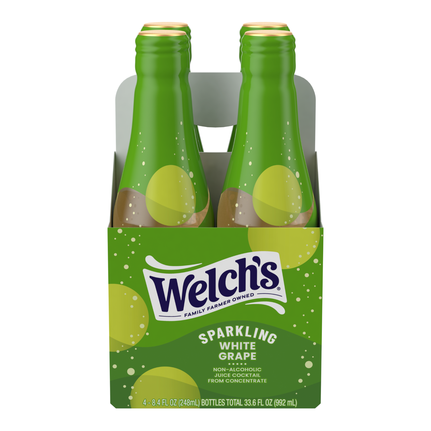 slide 1 of 3, Welch's Non-Alcoholic Sparkling Juice Cocktail, White Grape, 8.4 fl oz Bottle 4 Pack, 4 ct