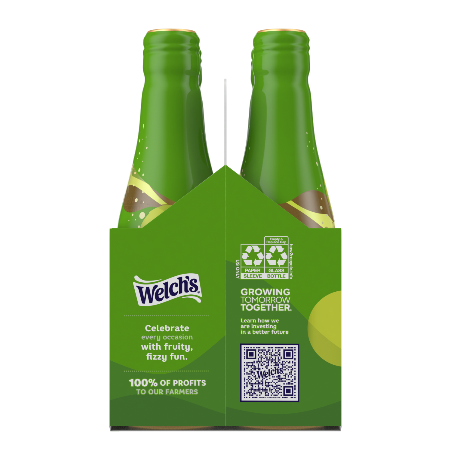 slide 3 of 3, Welch's Non-Alcoholic Sparkling Juice Cocktail, White Grape, 8.4 fl oz Bottle 4 Pack, 4 ct