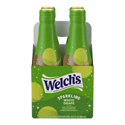 Welch's Non-Alcoholic Sparkling Juice Cocktail, White Grape, 8.4 fl oz Bottle 4 Pack