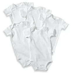 Carter's Size 12M 5-Pack Cotton Short Sleeve Bodysuits In White