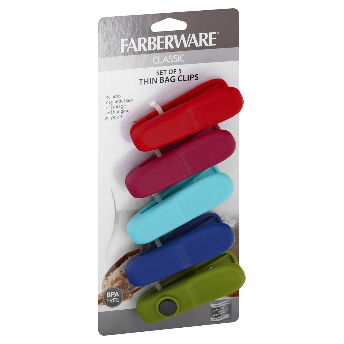 slide 10 of 11, Farberware Classic Set of 5 Thin Bag Clips 5 ea, 5 ct