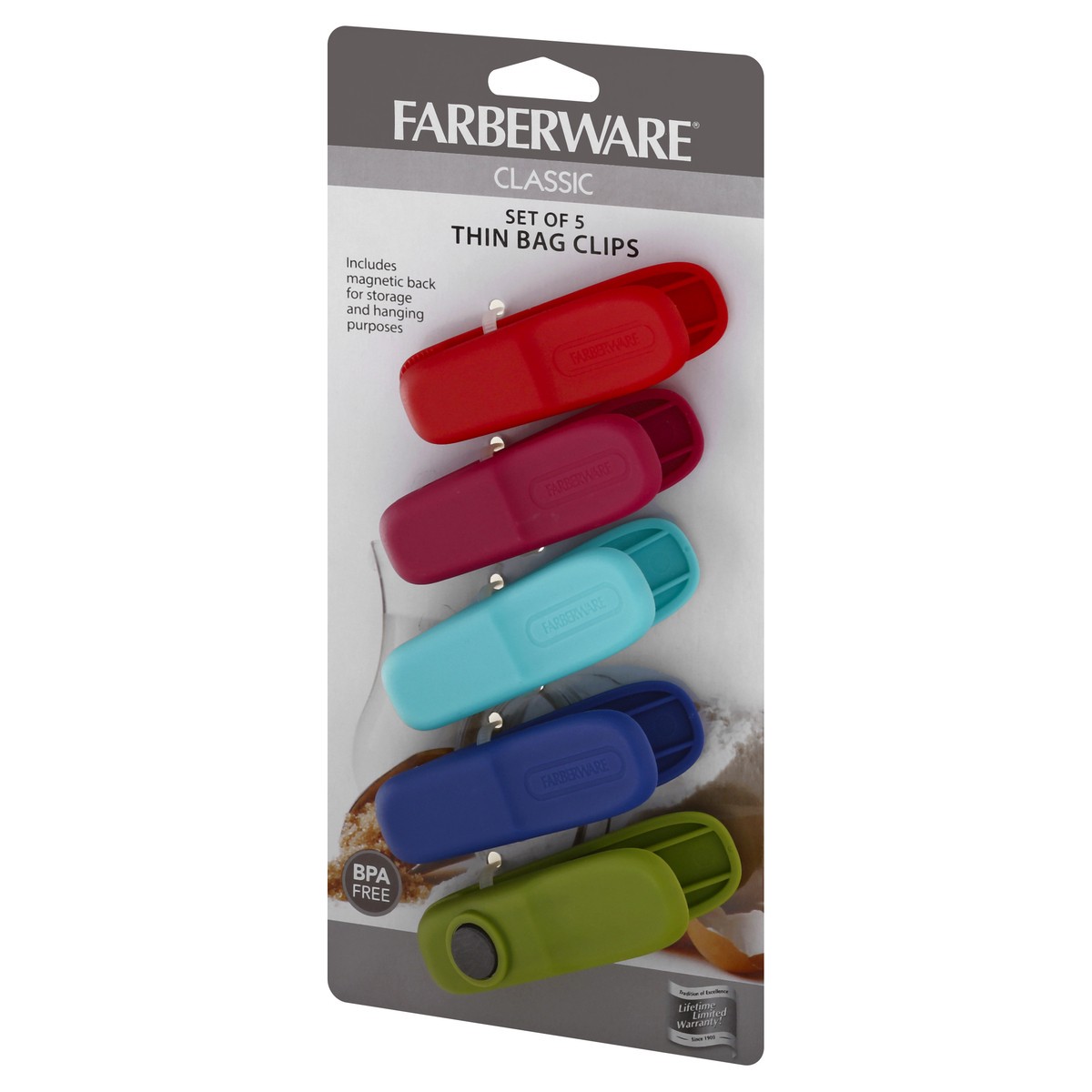 slide 6 of 11, Farberware Classic Set of 5 Thin Bag Clips 5 ea, 5 ct
