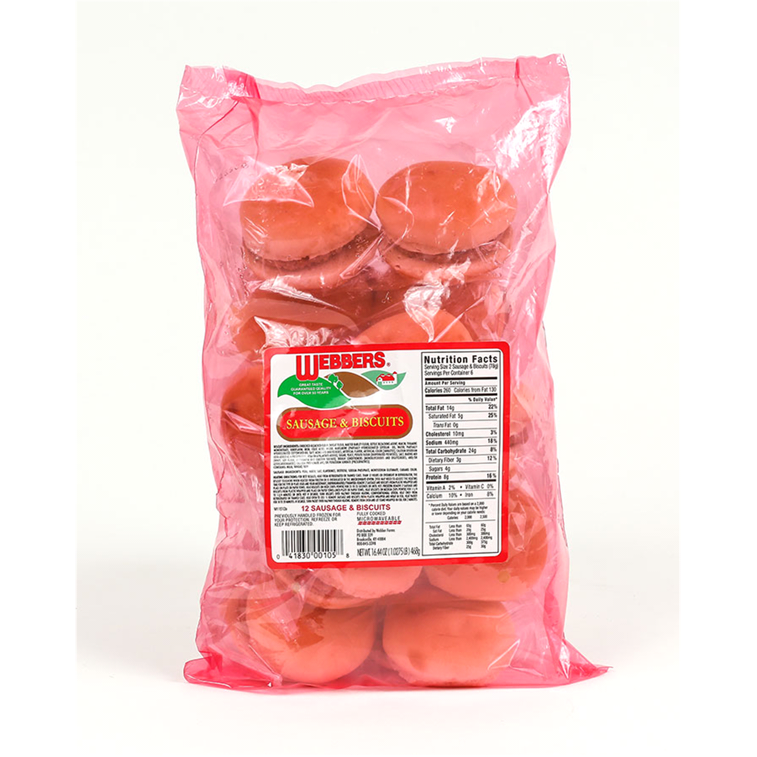 slide 1 of 1, WEBBER FARMS Webber Sausage And Biscuit, 6 oz