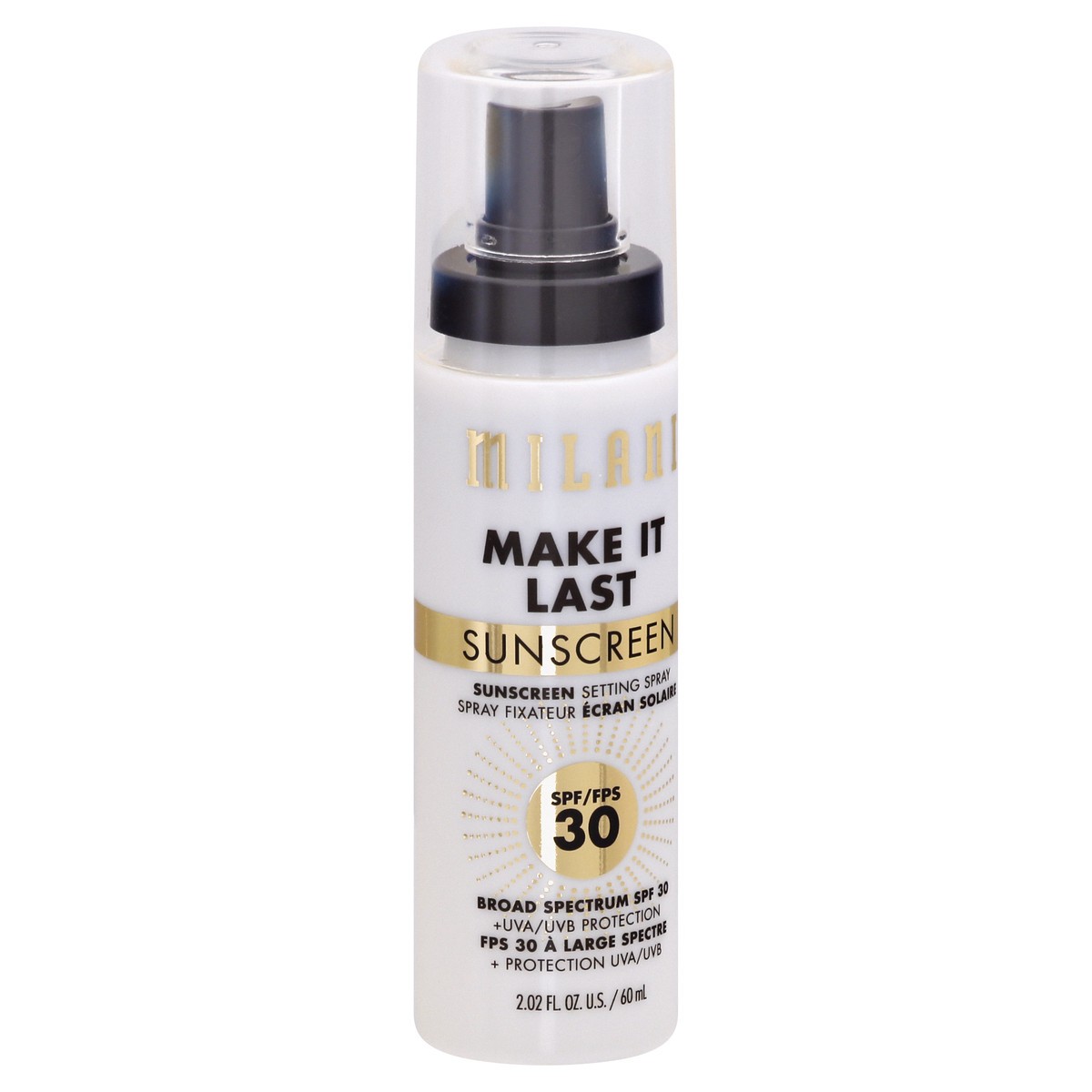 slide 3 of 9, Milani Make It Last Broad Spectrum SPF 30 Sunscreen Setting Spray 2.02 oz, 2.02 oz