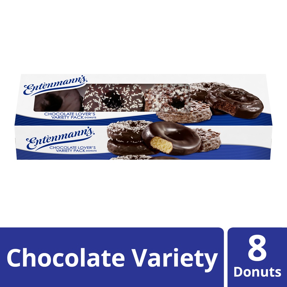 slide 2 of 9, Entenmann's Donuts Classic Chocolate Lover's Variety Pack, 15.5 oz