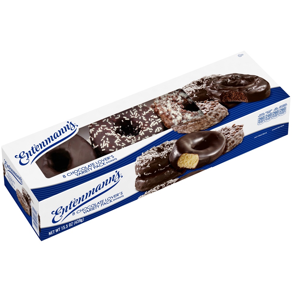 slide 3 of 9, Entenmann's Donuts Classic Chocolate Lover's Variety Pack, 15.5 oz