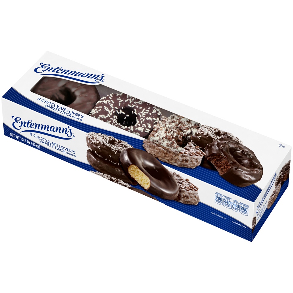 slide 4 of 9, Entenmann's Donuts Classic Chocolate Lover's Variety Pack, 15.5 oz