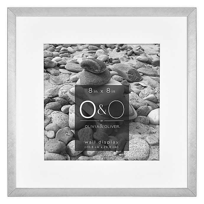 slide 1 of 2, O&O by Olivia & Oliver Matted Metal Wall Frame - Silver, 8 in x 8 in