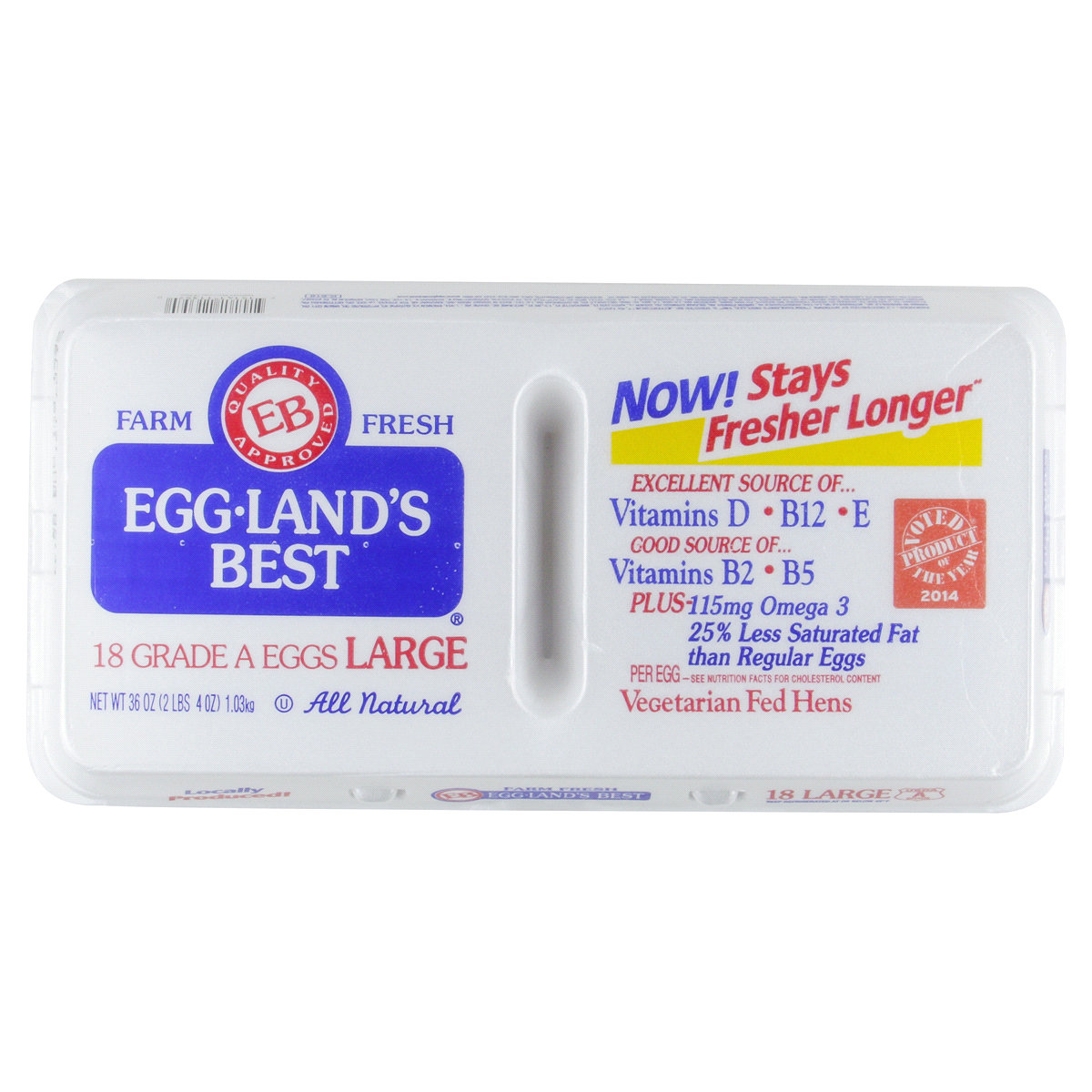 slide 2 of 5, Eggland's Best Grade A Eggs Large, 18 ct