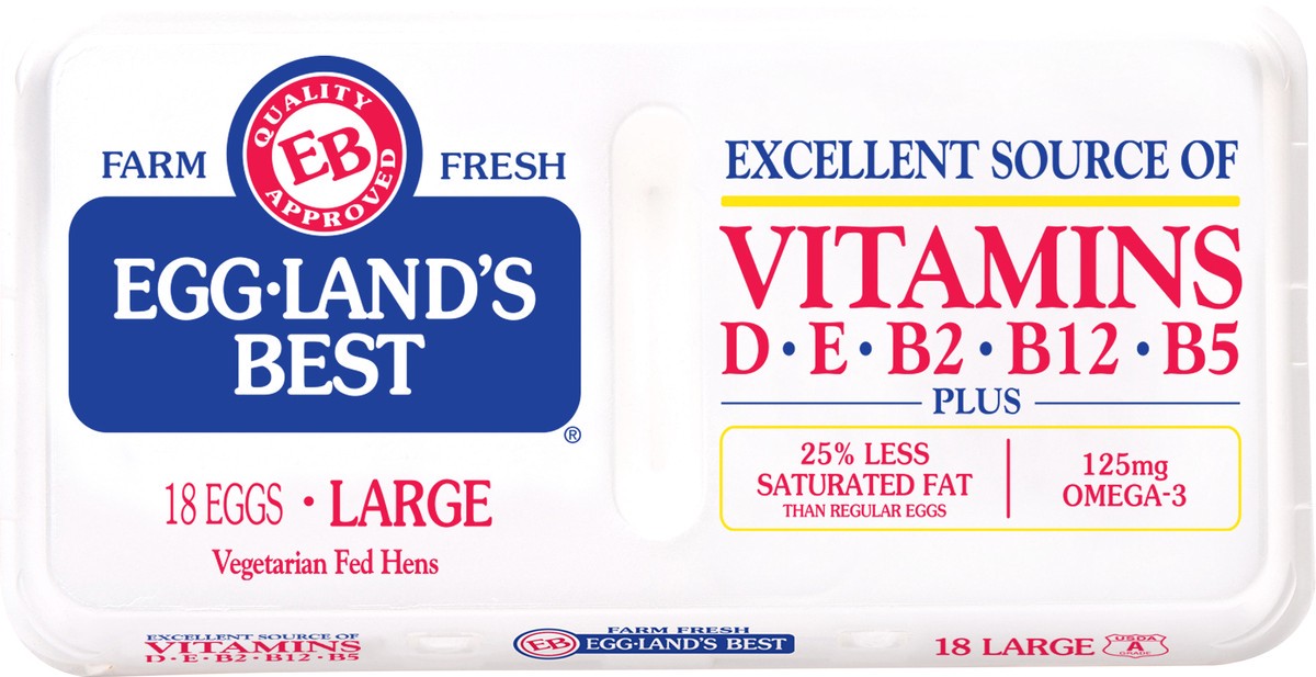slide 1 of 11, Eggland's Best Classic Large White Eggs, 18 count, 18 ct