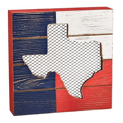 slide 1 of 1, Haven & Key Texas Shape with Mesh Wire Cutout Tabletop Decoration, 1 ct