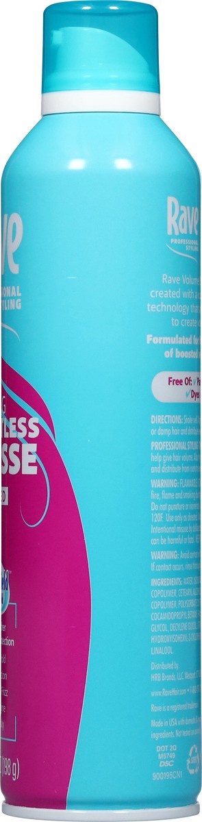 slide 10 of 13, Rave Volume Boosting Weightless Unscented Mousse 7 oz, 7 oz