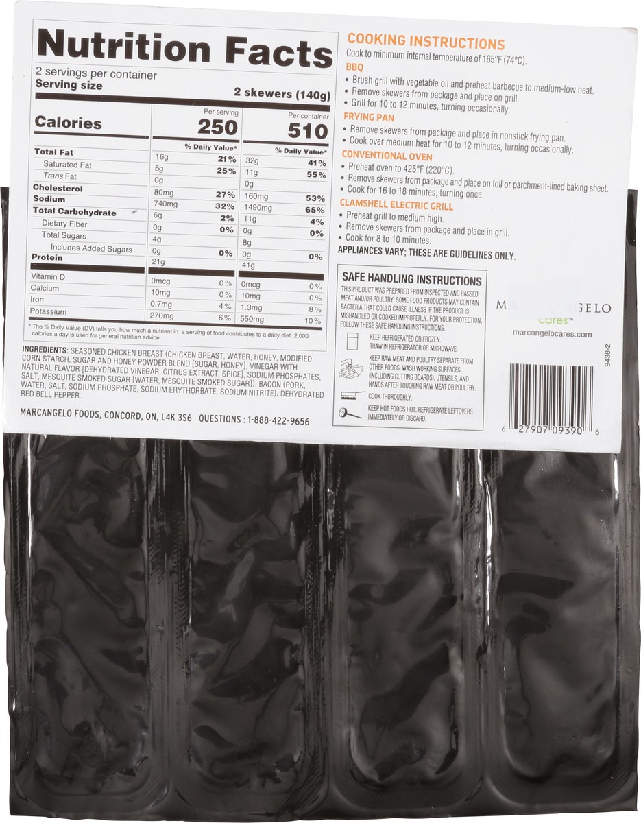 slide 3 of 7, Marcangelo Honey BBQ Flavor Chicken & Bacon Twisters 4 - 2.46 oz Skewers, 4 ct