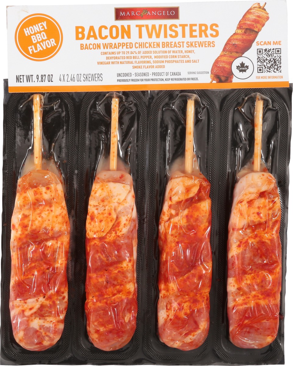 slide 5 of 7, Marcangelo Honey BBQ Flavor Chicken & Bacon Twisters 4 - 2.46 oz Skewers, 4 ct