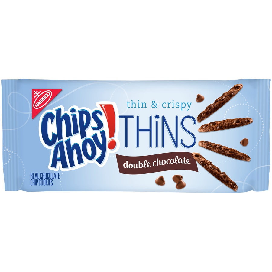 Nabisco Chips Ahoy! Thins Double Chocolate Chocolate Chip Cookies 7 oz.  Pack, Cookies