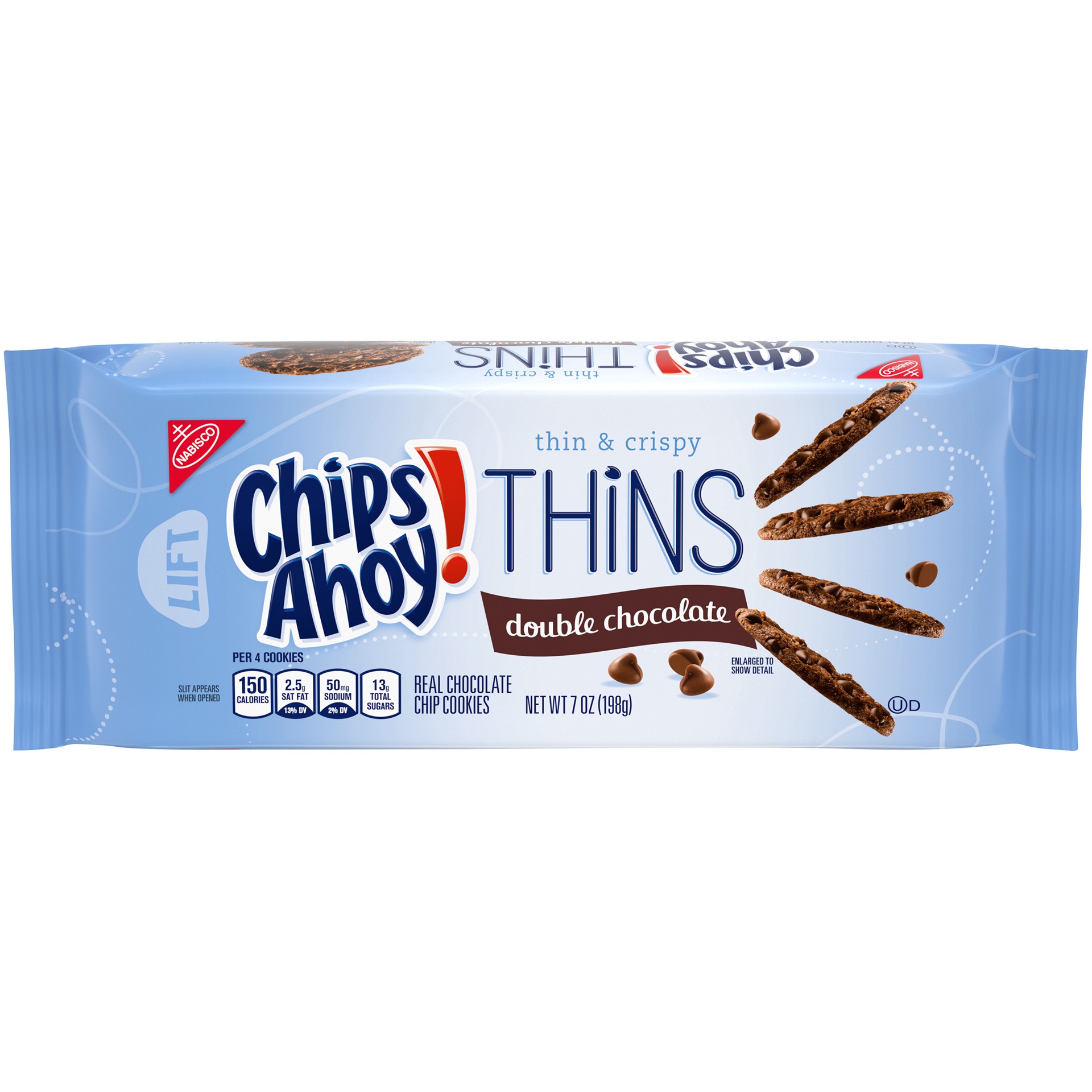slide 2 of 6, Nabisco Double Chocolat Chips Ahoy Thins, 7 oz