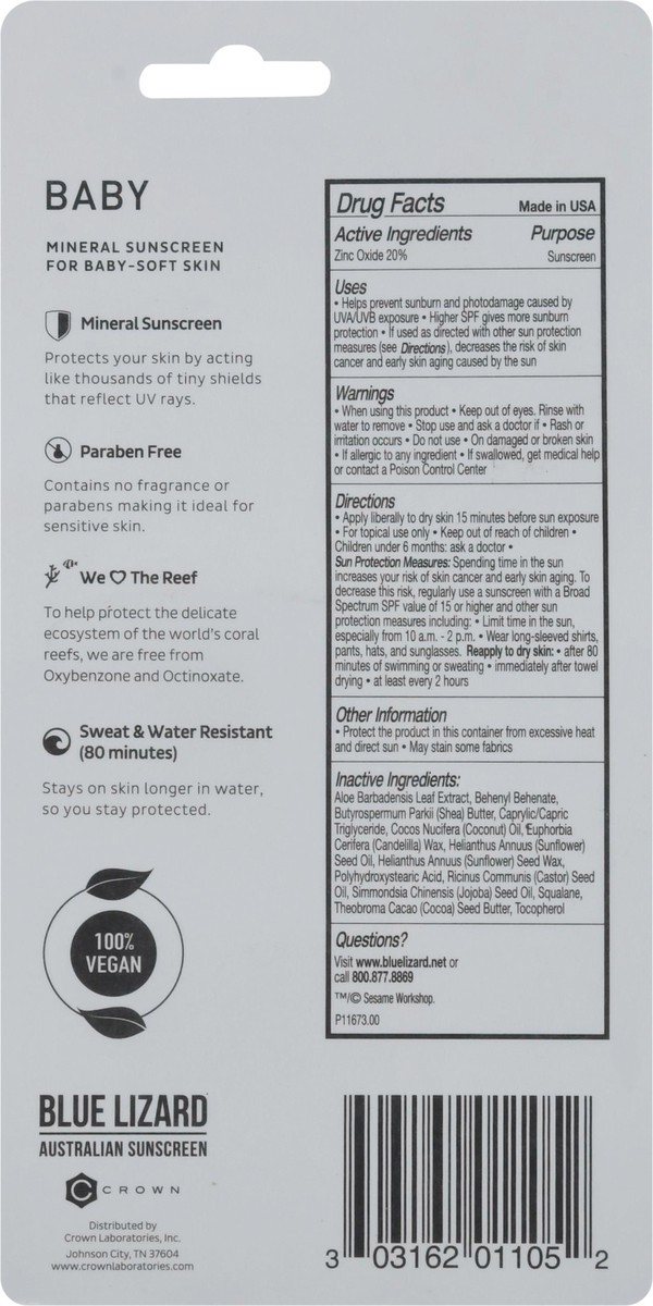 slide 3 of 11, Blue Lizard 50+ Baby Sunscreen Stick, Sesame Street, 0.5 oz